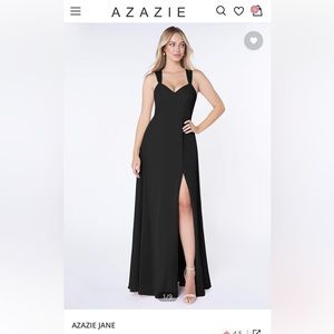 Azazie Jane black bridesmaids dress